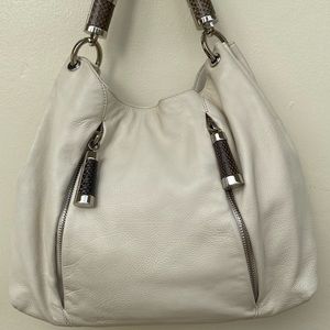 Michael Kors Collection Tonne Hobo bag with python accents and magnetic closure